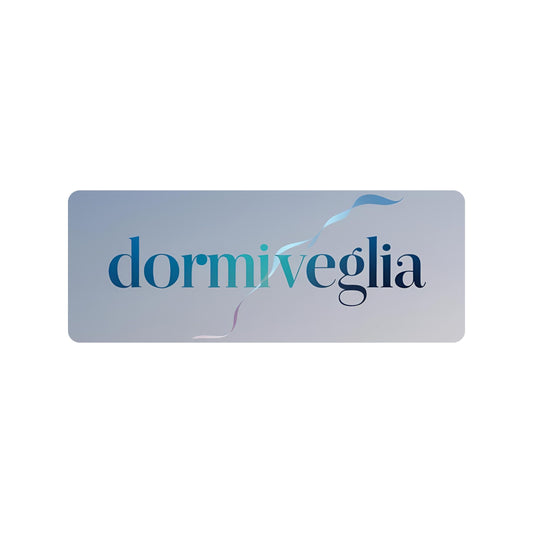 Enlarged design for T-shirt with the word dormiveglia, symbolizing the state between sleep and wakefulness with a calm design