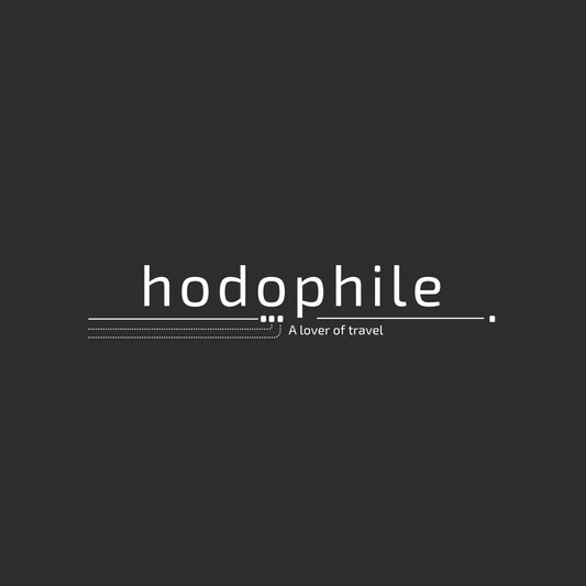 Enlarged design of unisex minimalist t-shirt with the ancient Greek word “Hodophile”