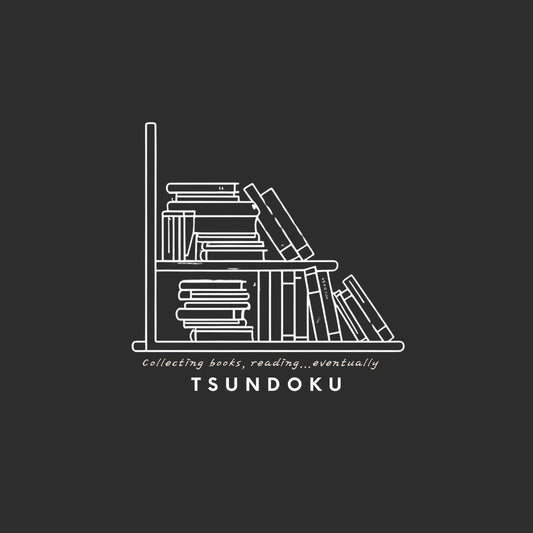 Enlarged design of minimalist unisex t-shirt with the word “Tsundoku”