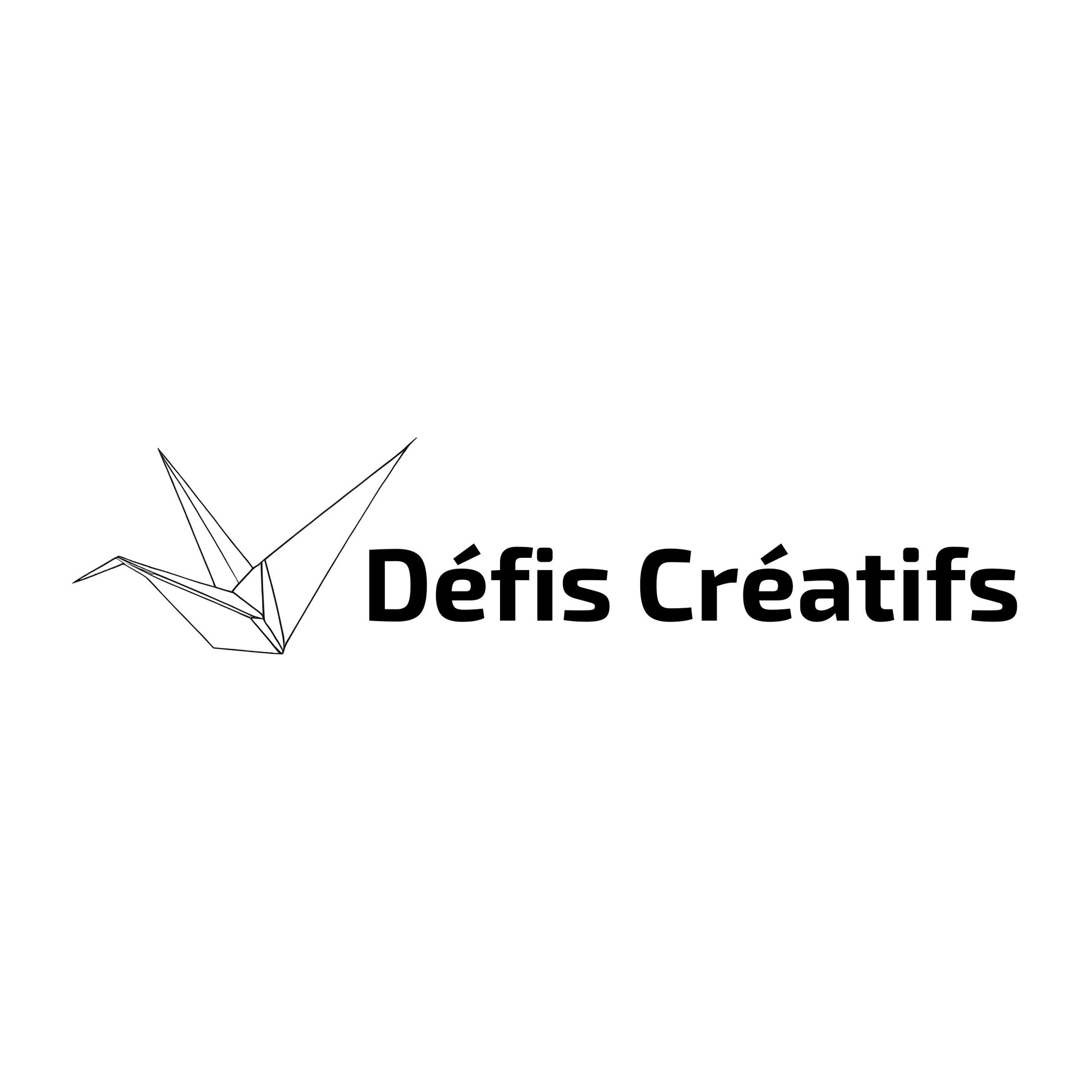 Enlarged design for a T-shirt with a stylized crane and the text 'Défis Créatifs' on a white background