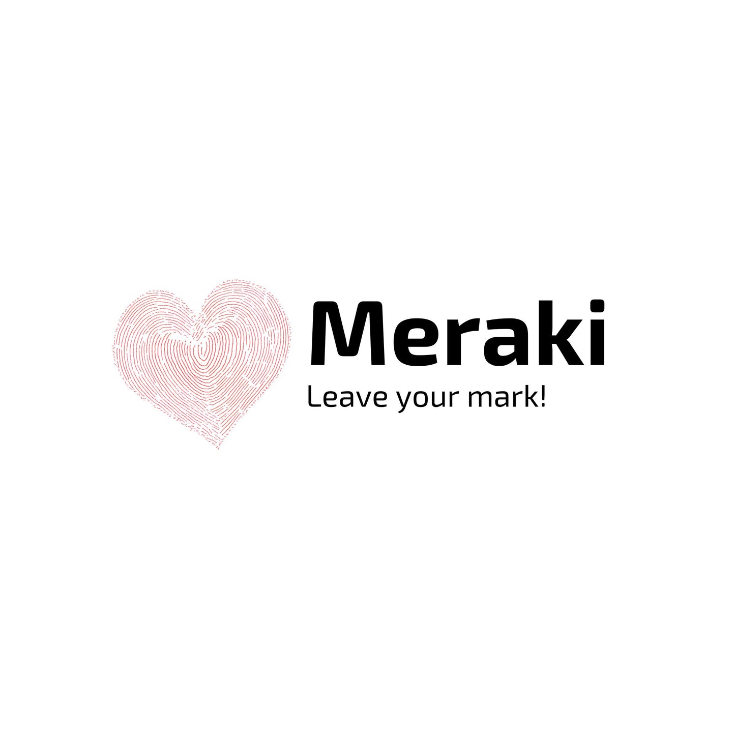 Enlarged design of unisex minimalist t-shirt with the ancient greek word  “Meraki”