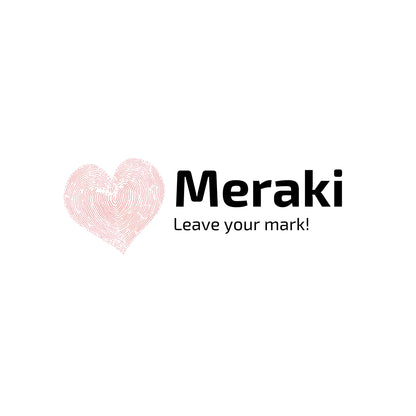 Enlarged design of unisex minimalist t-shirt with the ancient greek word  “Meraki”